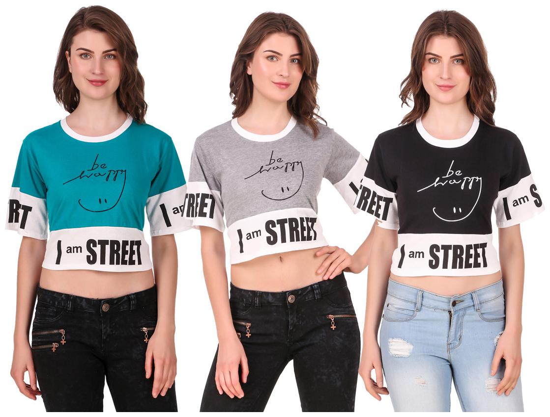 

Krishty Trading Women Printed Crop top - Multi