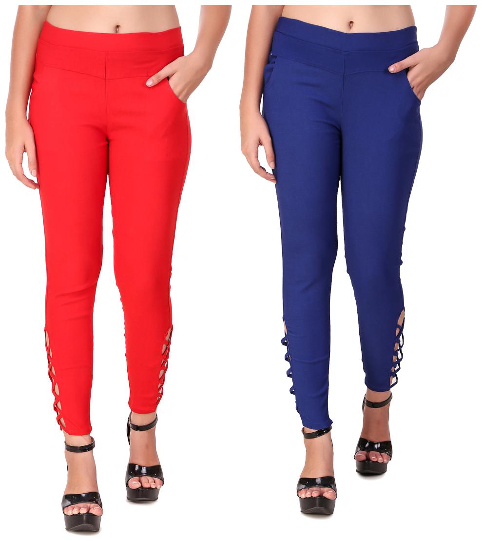 

Krishty Trading Women Red Blue Skinny fit Jegging