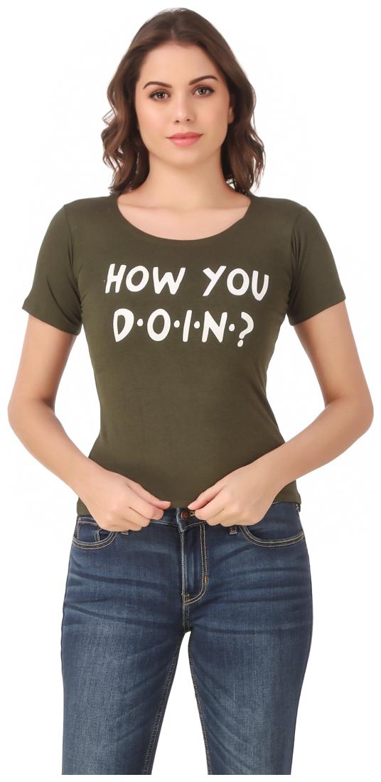 

Krishty Trading Lycra Casual Regular T Shirt Green