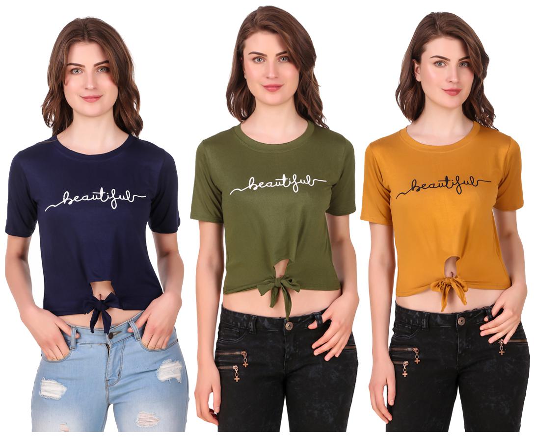 

Krishty Trading Women Printed Crop top - Multi
