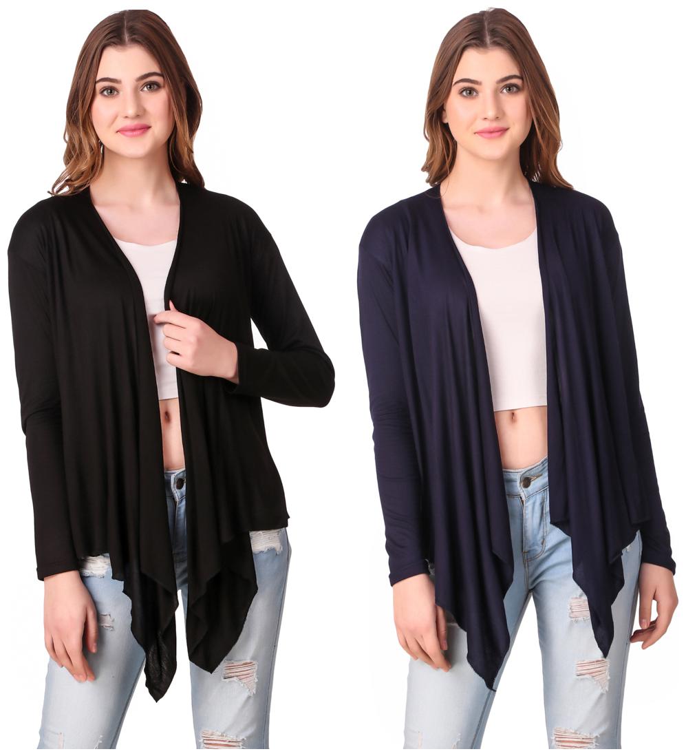 

Krishty Trading Casual Wear Shrug for women Black Navy Blue
