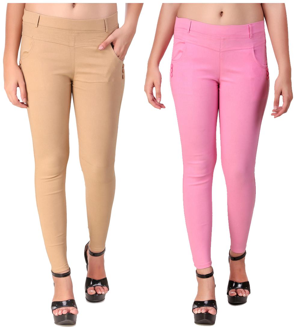

Krishty Trading Women Beige Pink Skinny fit Jegging
