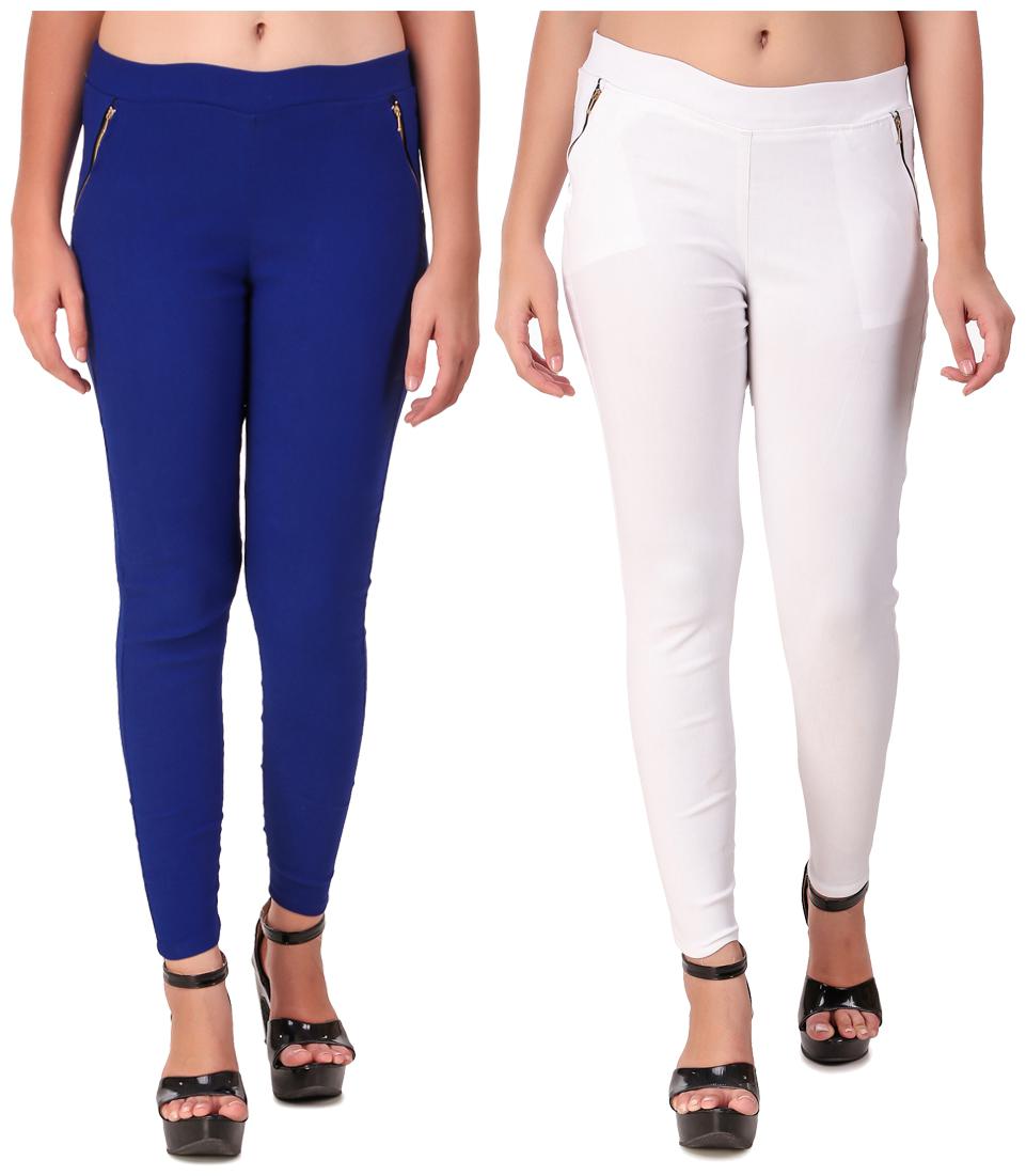 

Krishty Trading Women Blue White Skinny fit Jegging