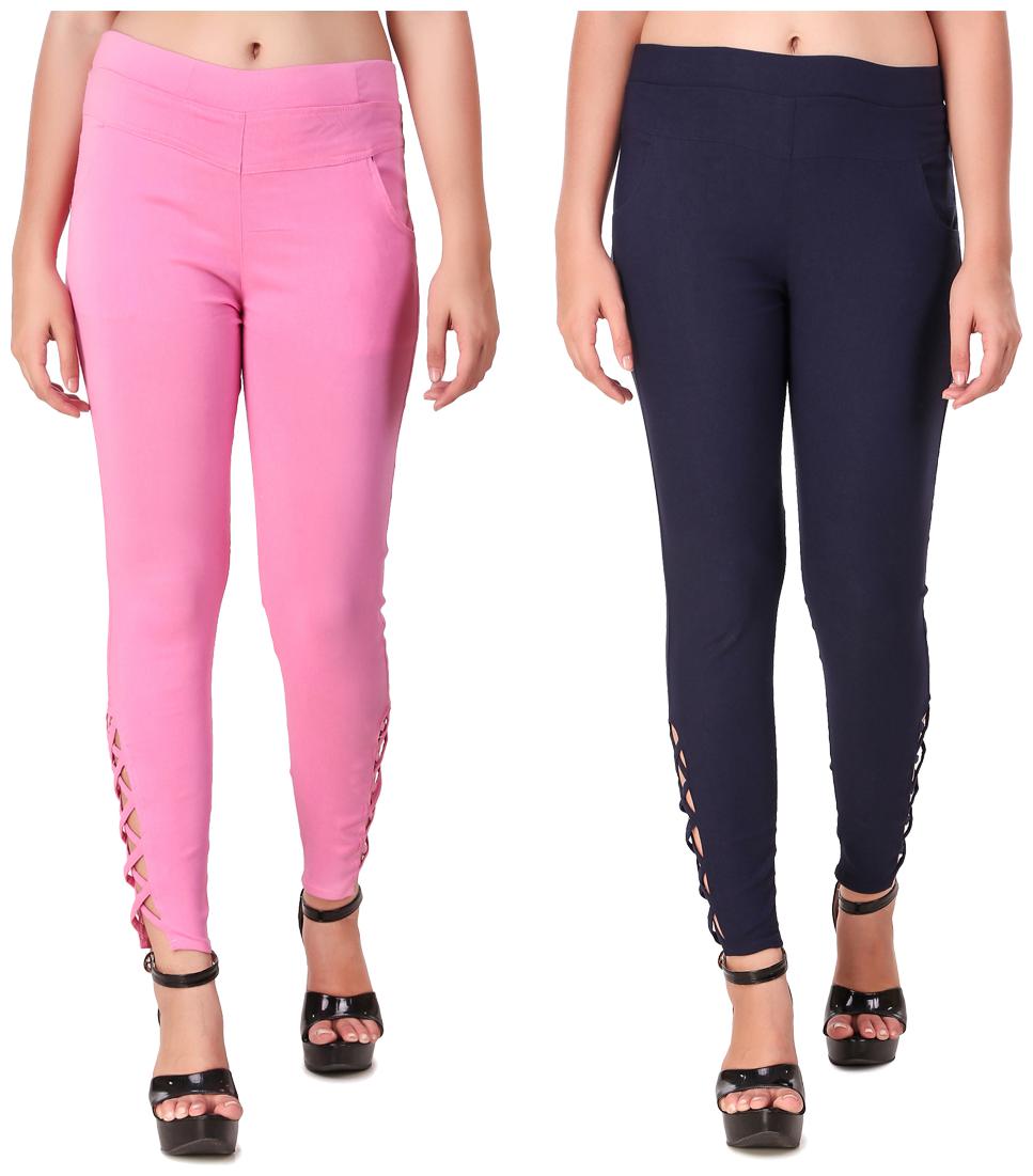 

Krishty Trading Women Pink Blue Skinny fit Jegging