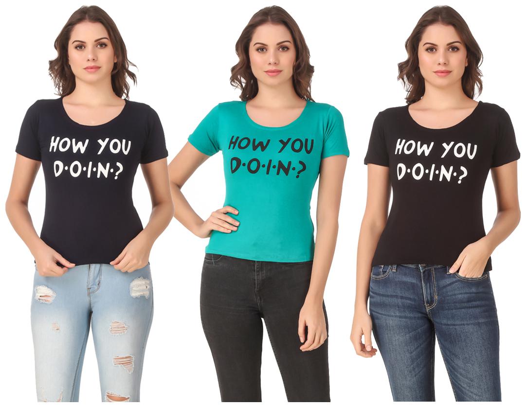 

Krishty Trading Lycra Casual Regular T Shirt Multi