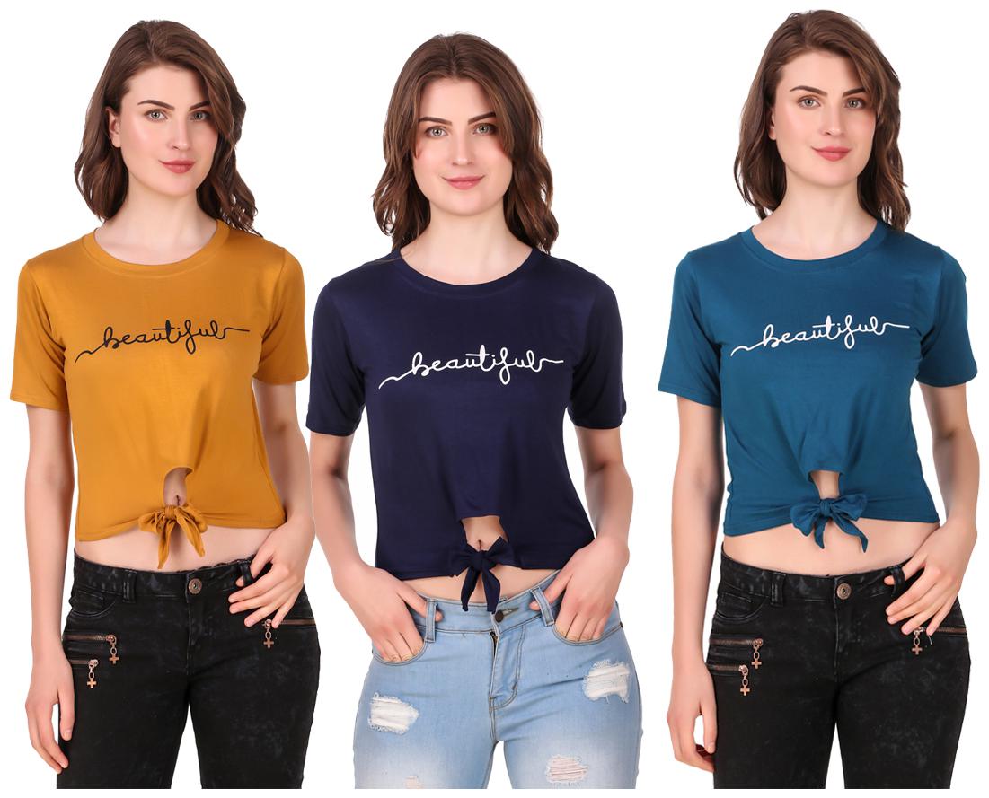 

Krishty Trading Women Printed Crop top - Multi