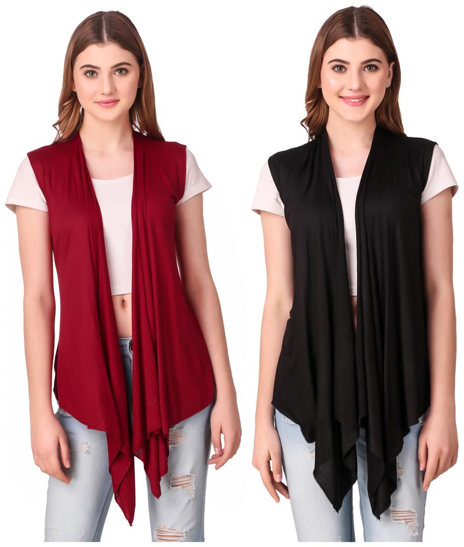 

Krishty Trading Women Shrug - Maroon Black