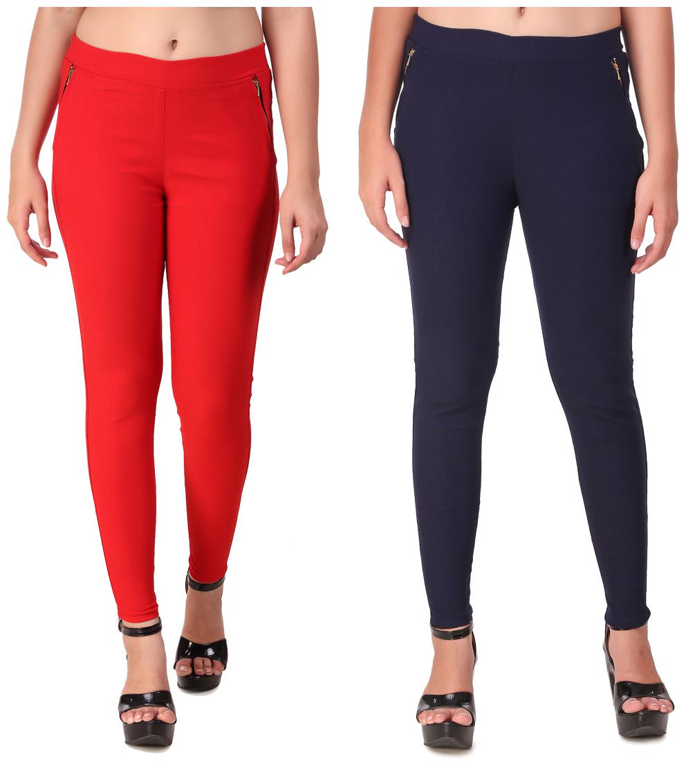 

Krishty Trading Women Red Blue Skinny fit Jegging