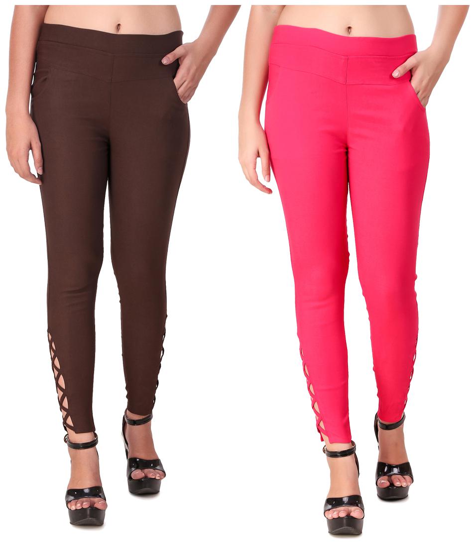 

Krishty Trading Women Brown Pink Skinny fit Jegging