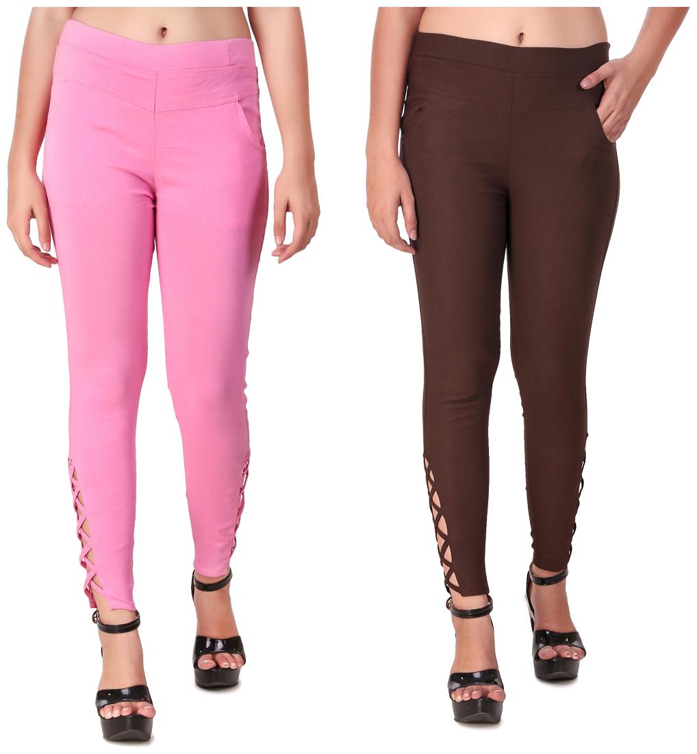 

Krishty Trading Women Pink Brown Skinny fit Jegging