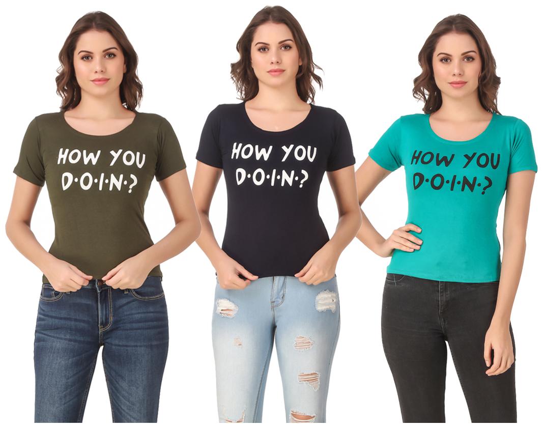 

Krishty Trading Lycra Casual Regular T Shirt Multi