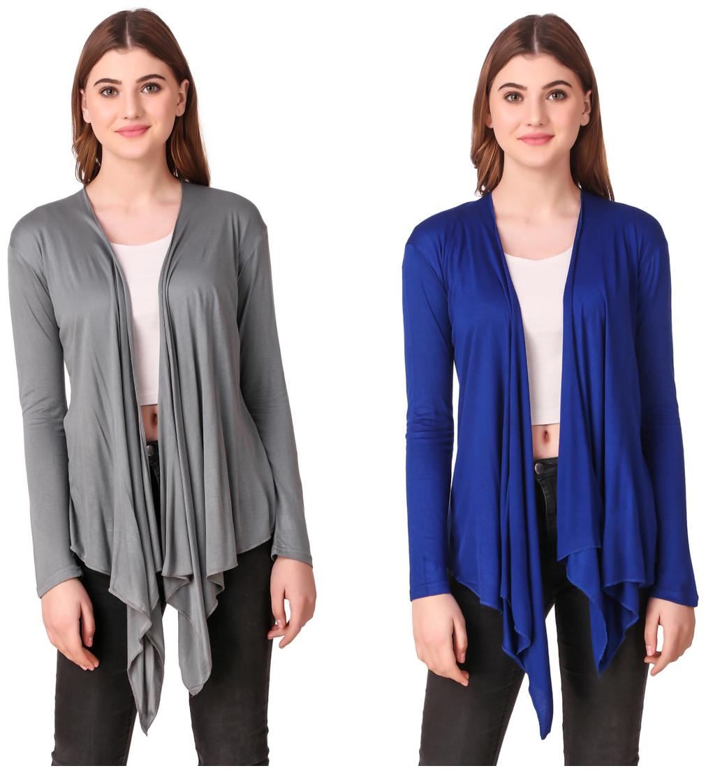 

Krishty Trading Women Shrug - Grey Blue
