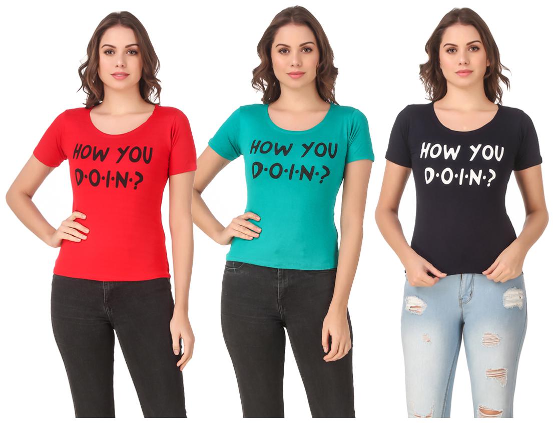 

Krishty Trading Lycra Casual Regular T Shirt Multi