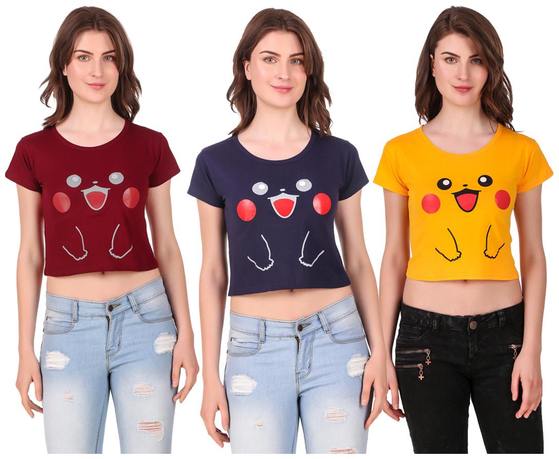 

Krishty Trading Women Printed Crop top - Multi