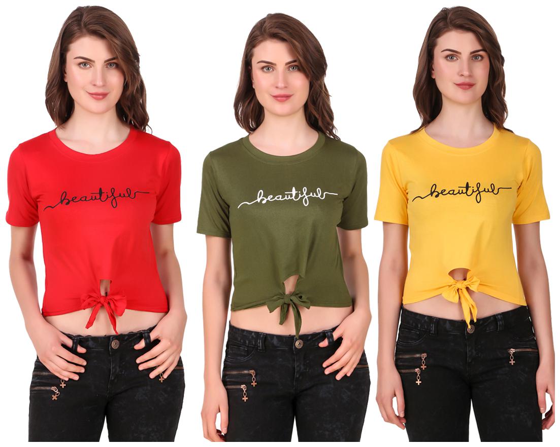 

Krishty Trading Women Printed Crop top - Multi