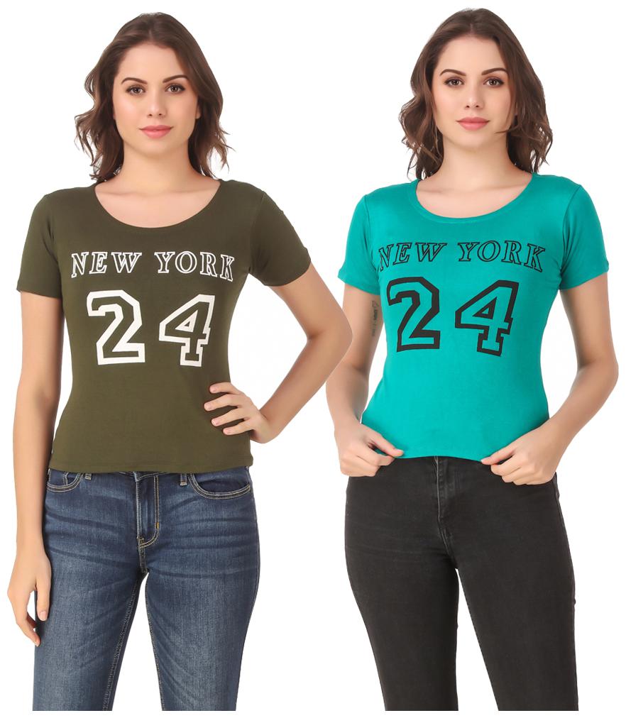 

Krishty Trading Lycra Printed Green Turquoise Color T-Shirt