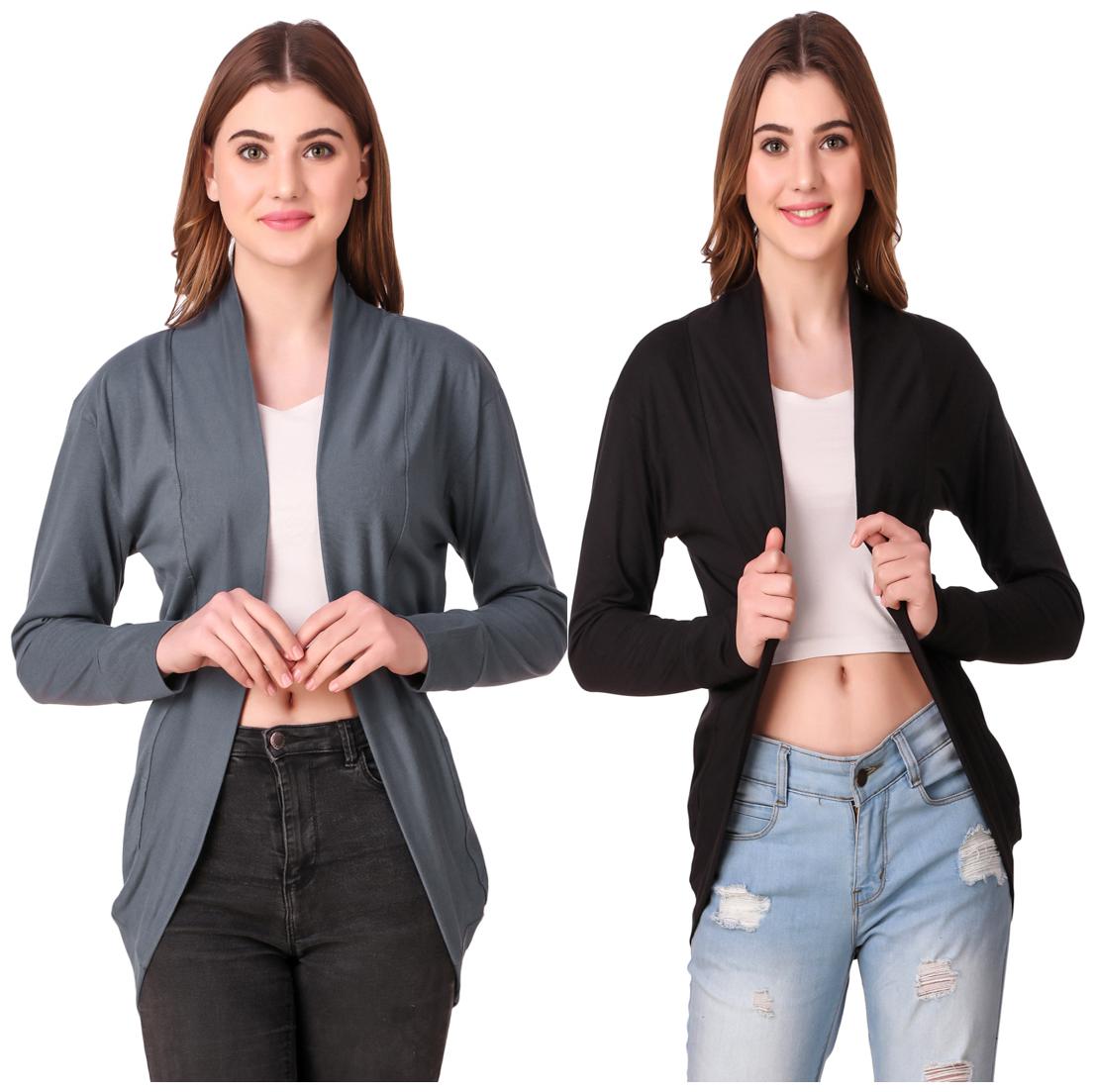 

Krishty Trading Women Shrug - Grey Black