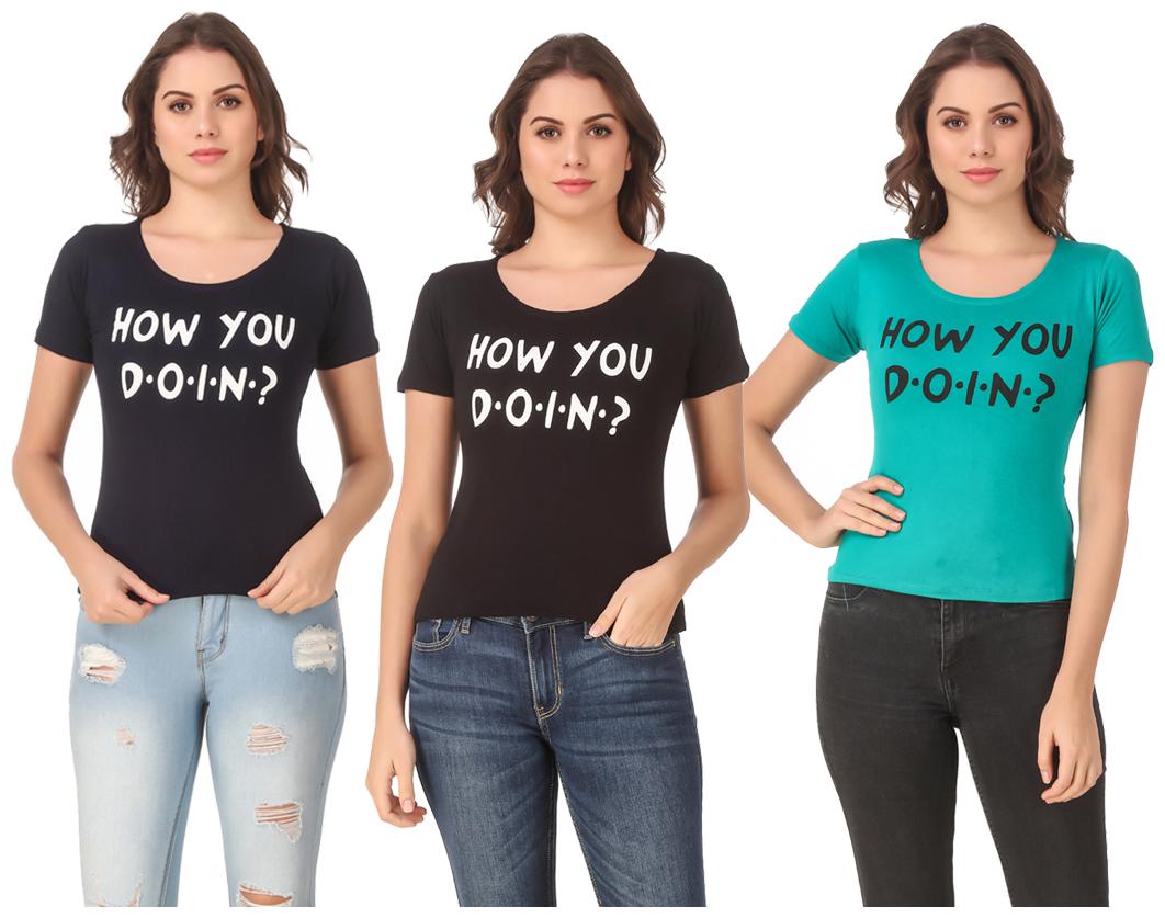

Krishty Trading Lycra Casual Regular T Shirt Multi