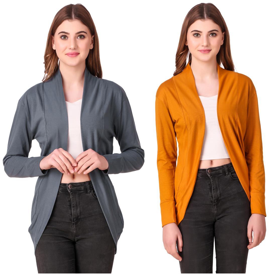 

Krishty Trading Women Shrug - Grey Yellow
