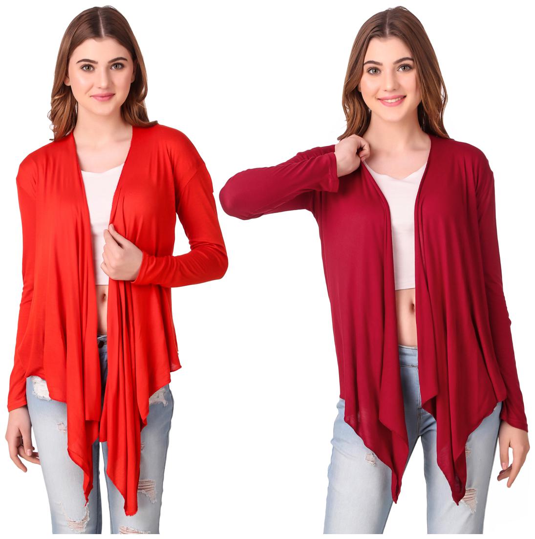 

Krishty Trading Women Shrug - Red Maroon