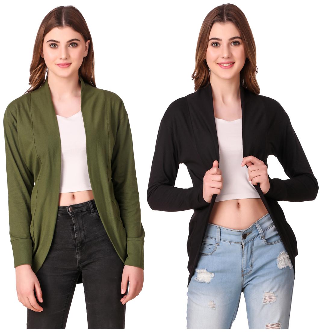

Krishty Trading Women Shrug - Green Black