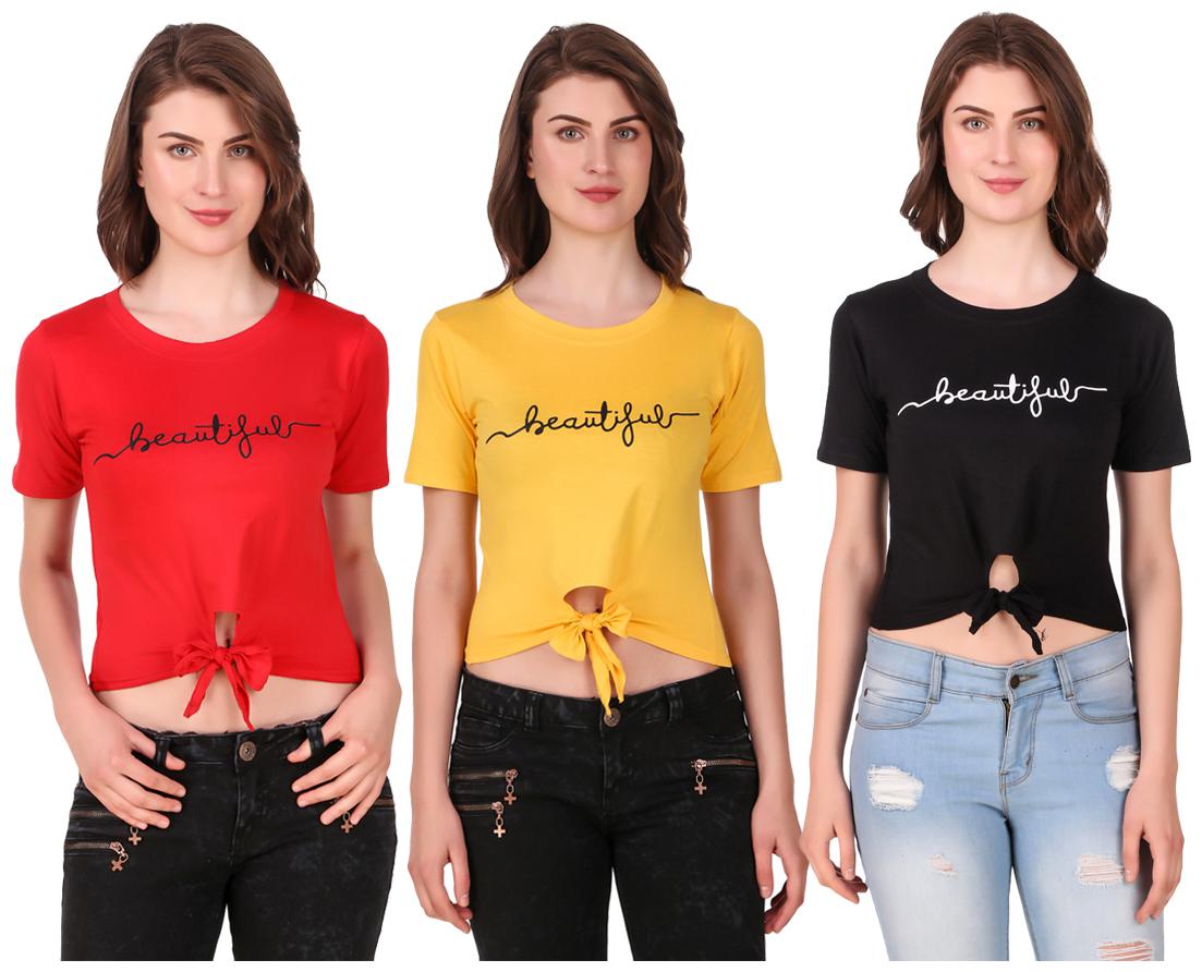 

Krishty Trading Women Printed Crop top - Multi