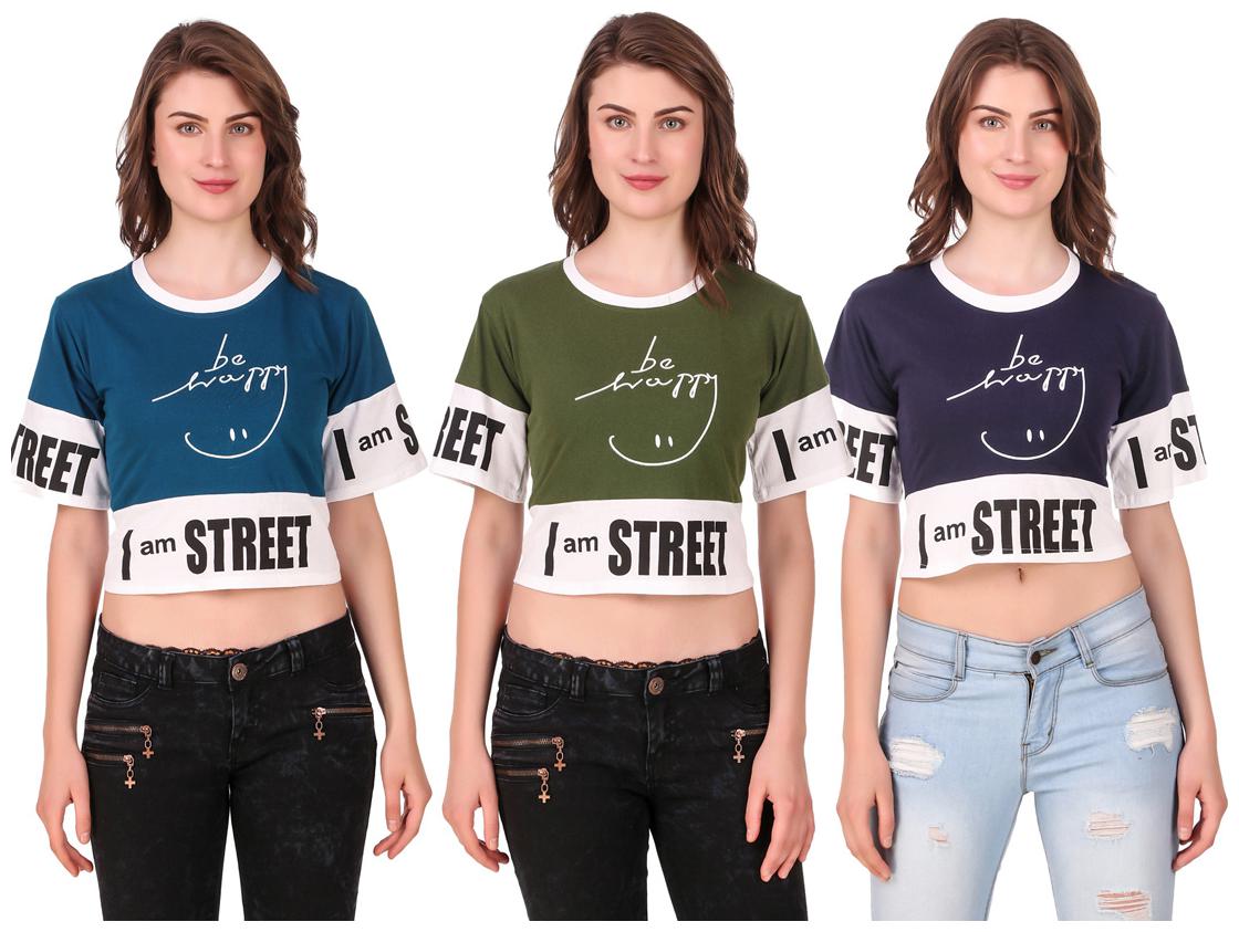 

Krishty Trading Women Printed Crop top - Multi