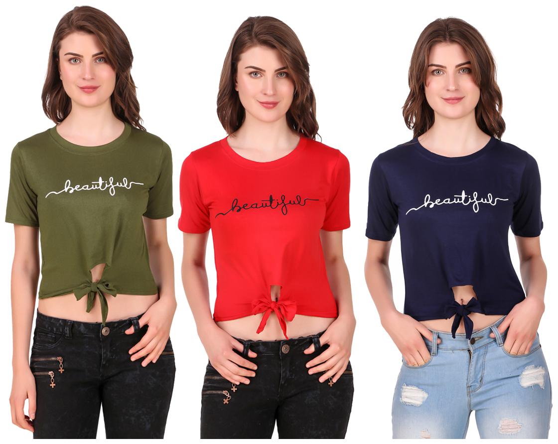 

Krishty Trading Women Printed Crop top - Multi