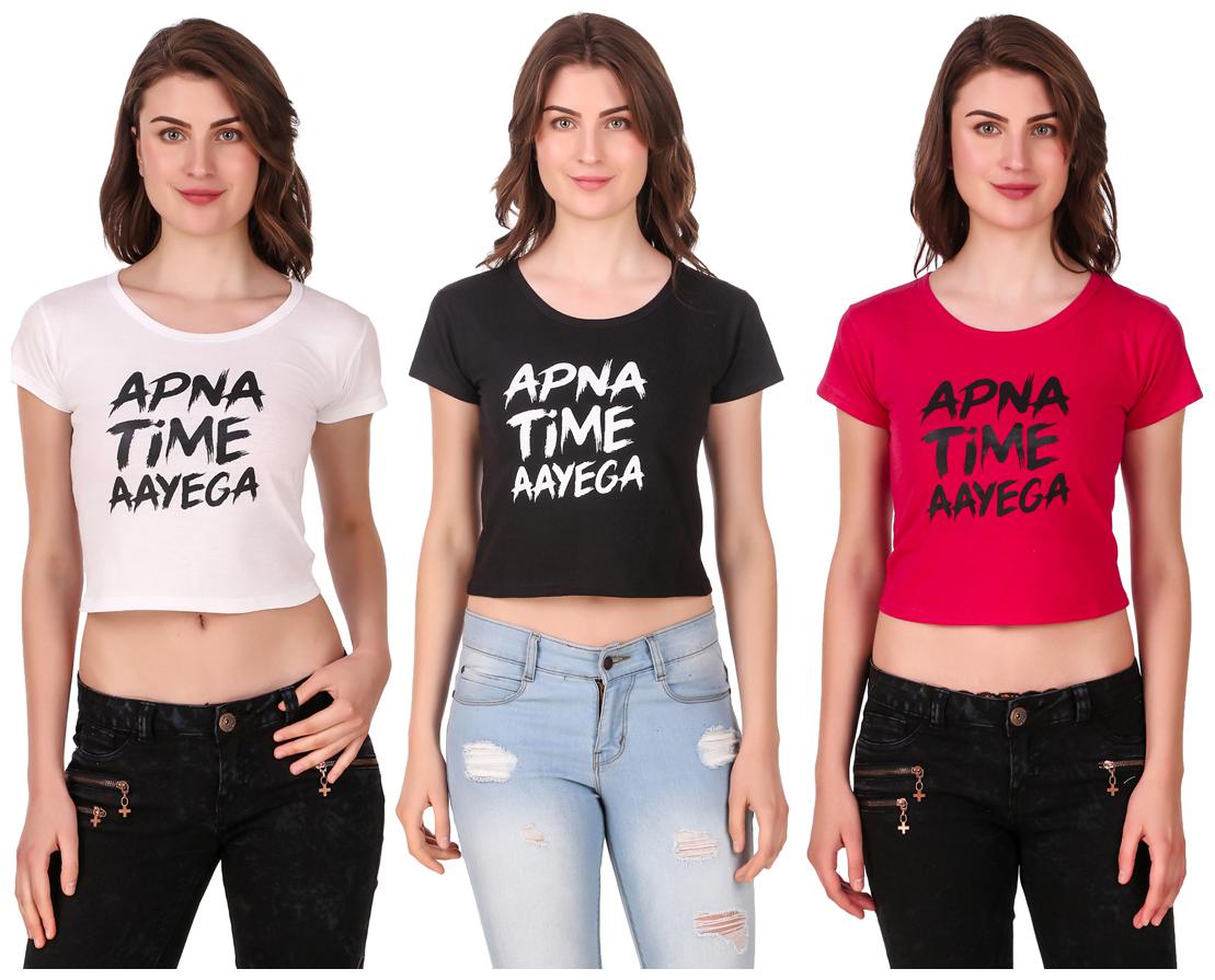 

Krishty Trading Women Printed Crop top - Multi