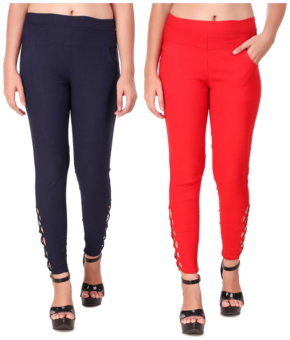 

Krishty Trading Women Blue Red Skinny fit Jegging