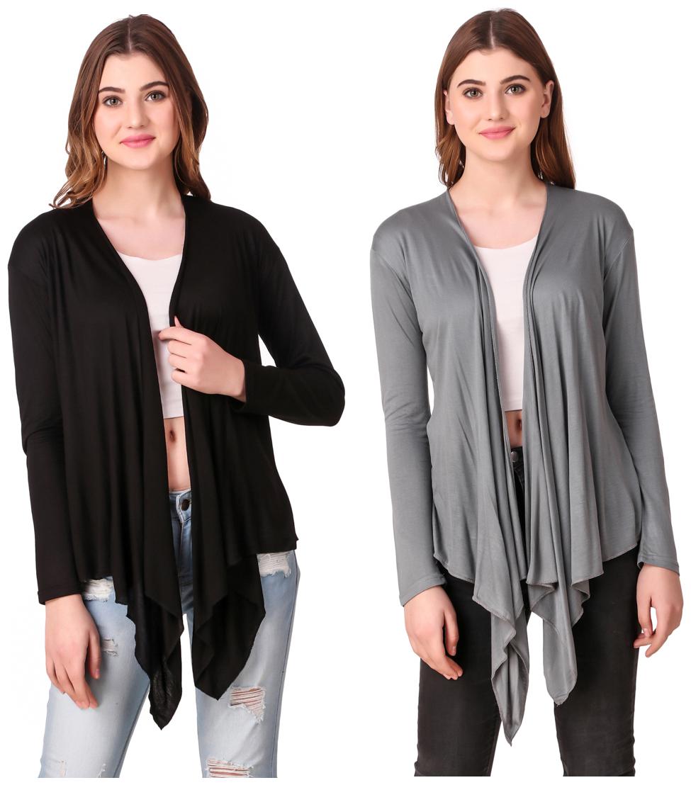 

Krishty Trading Women Shrug - Black Grey