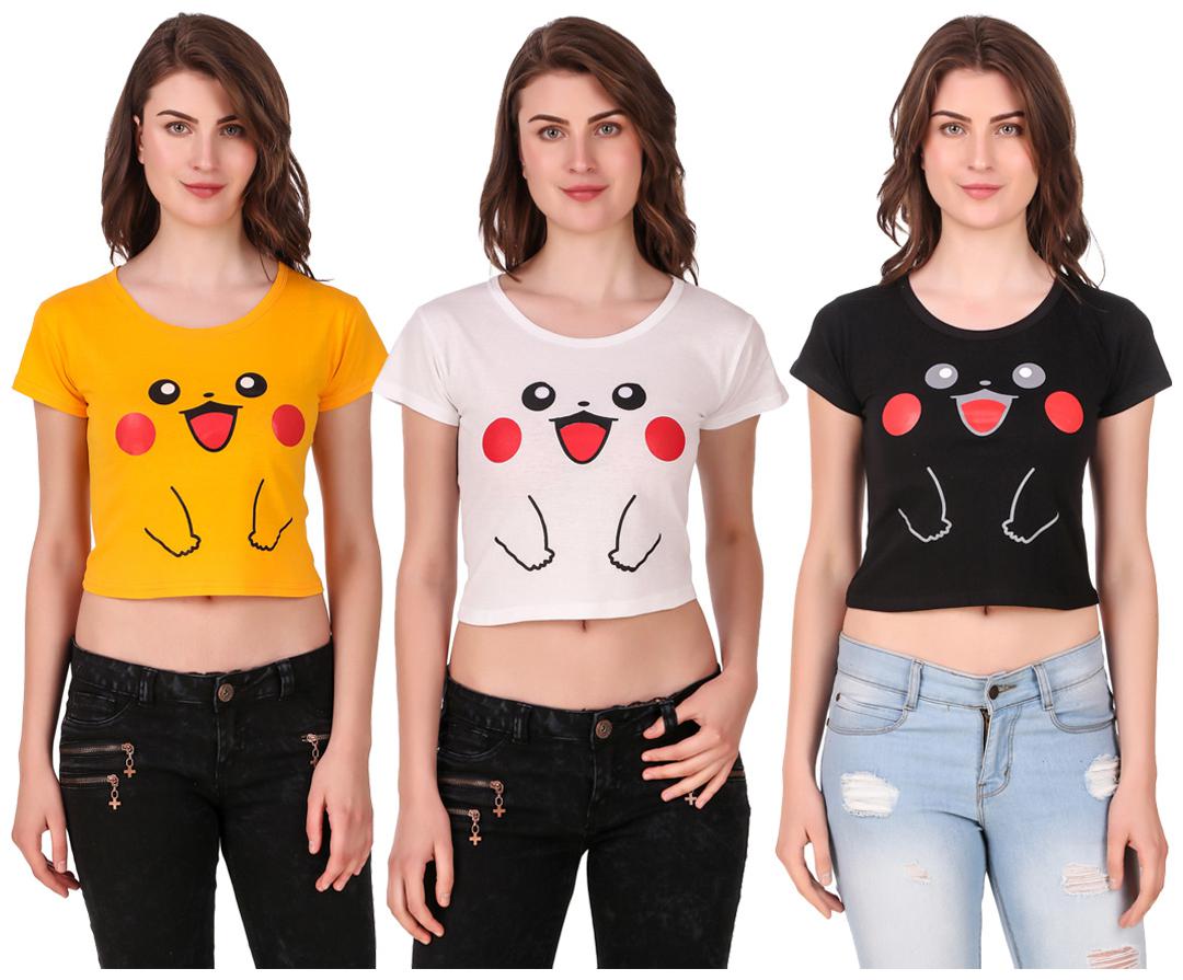 

Krishty Trading Women Printed Crop top - Multi