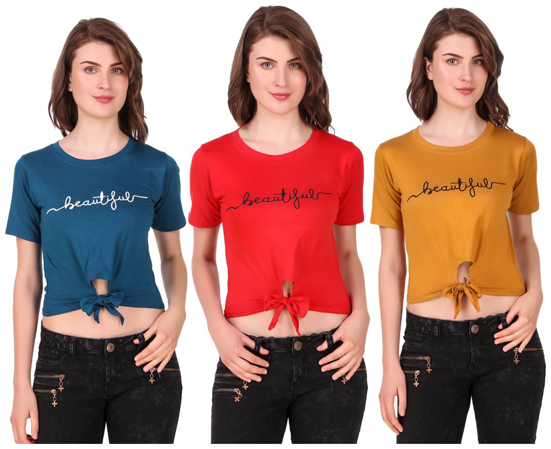 

Krishty Trading Women Printed Crop top - Multi