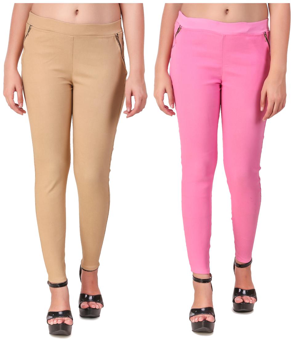 

Krishty Trading Women Beige Pink Skinny fit Jegging