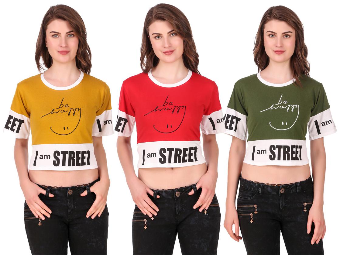 

Krishty Trading Women Printed Crop top - Multi