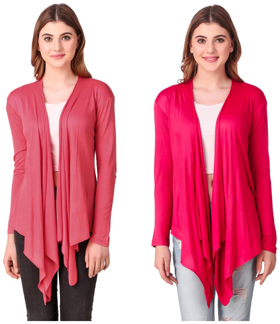 

Krishty Trading Casual Wear Shrug for women Peach Pink