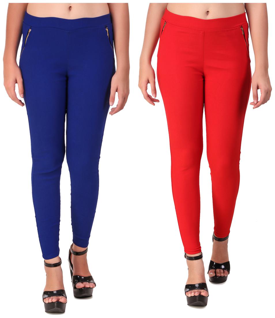 

Krishty Trading Women Blue Red Skinny fit Jegging