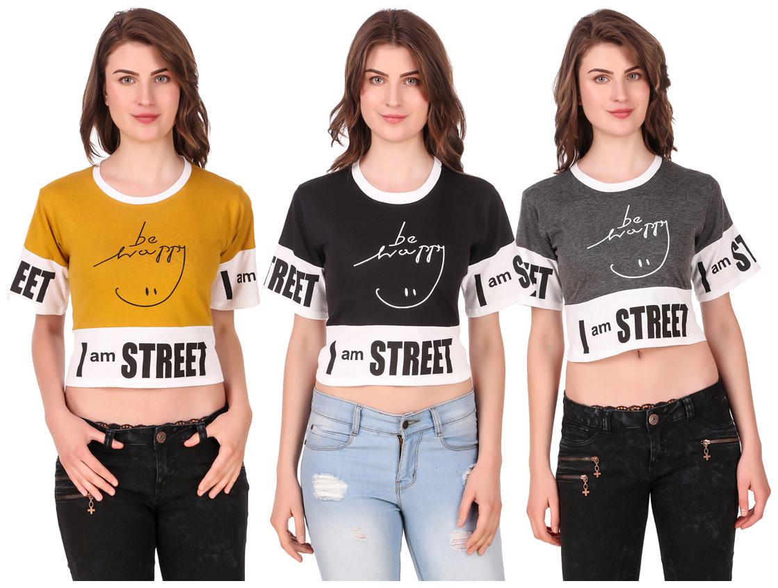 

Krishty Trading Women Printed Crop top - Multi