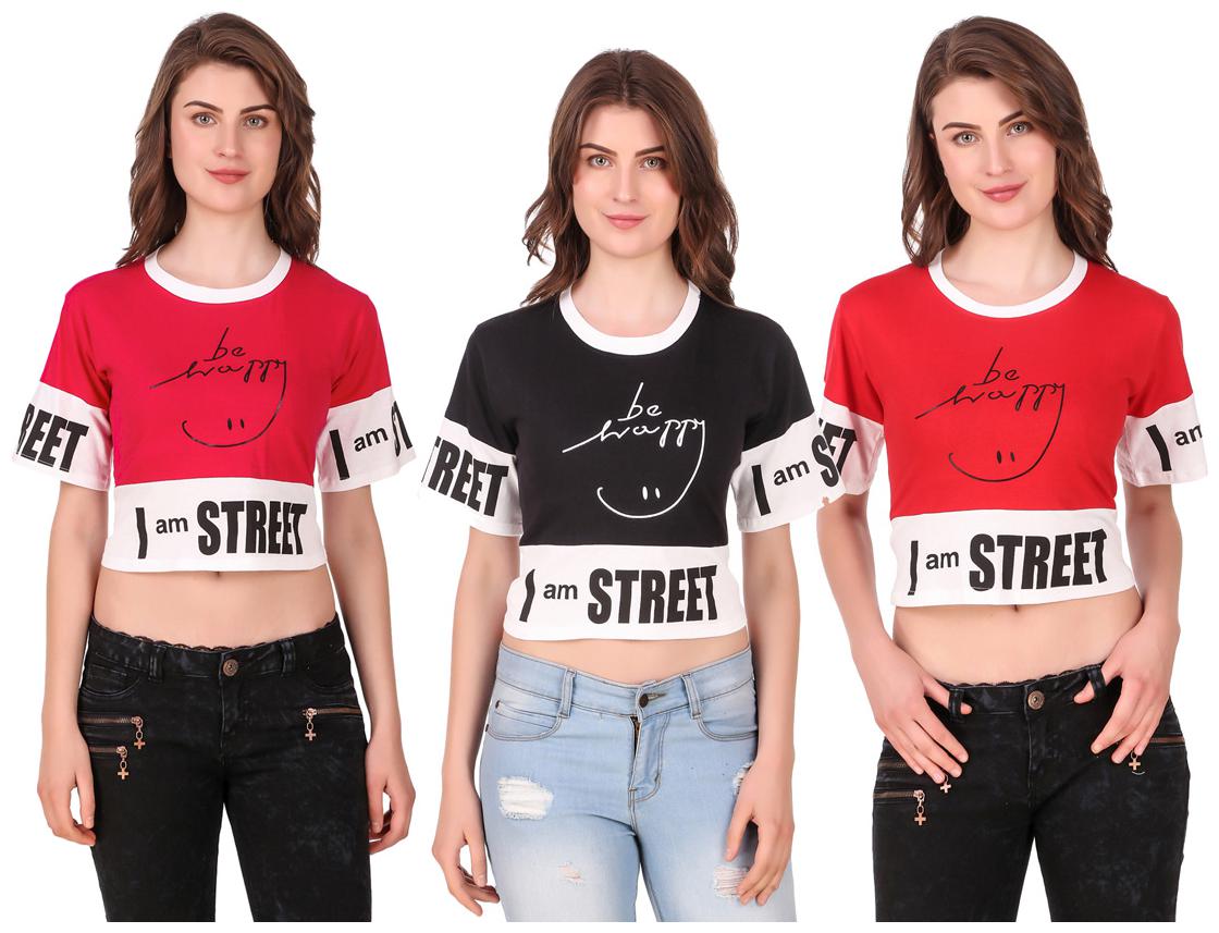 

Krishty Trading Women Printed Crop top - Multi