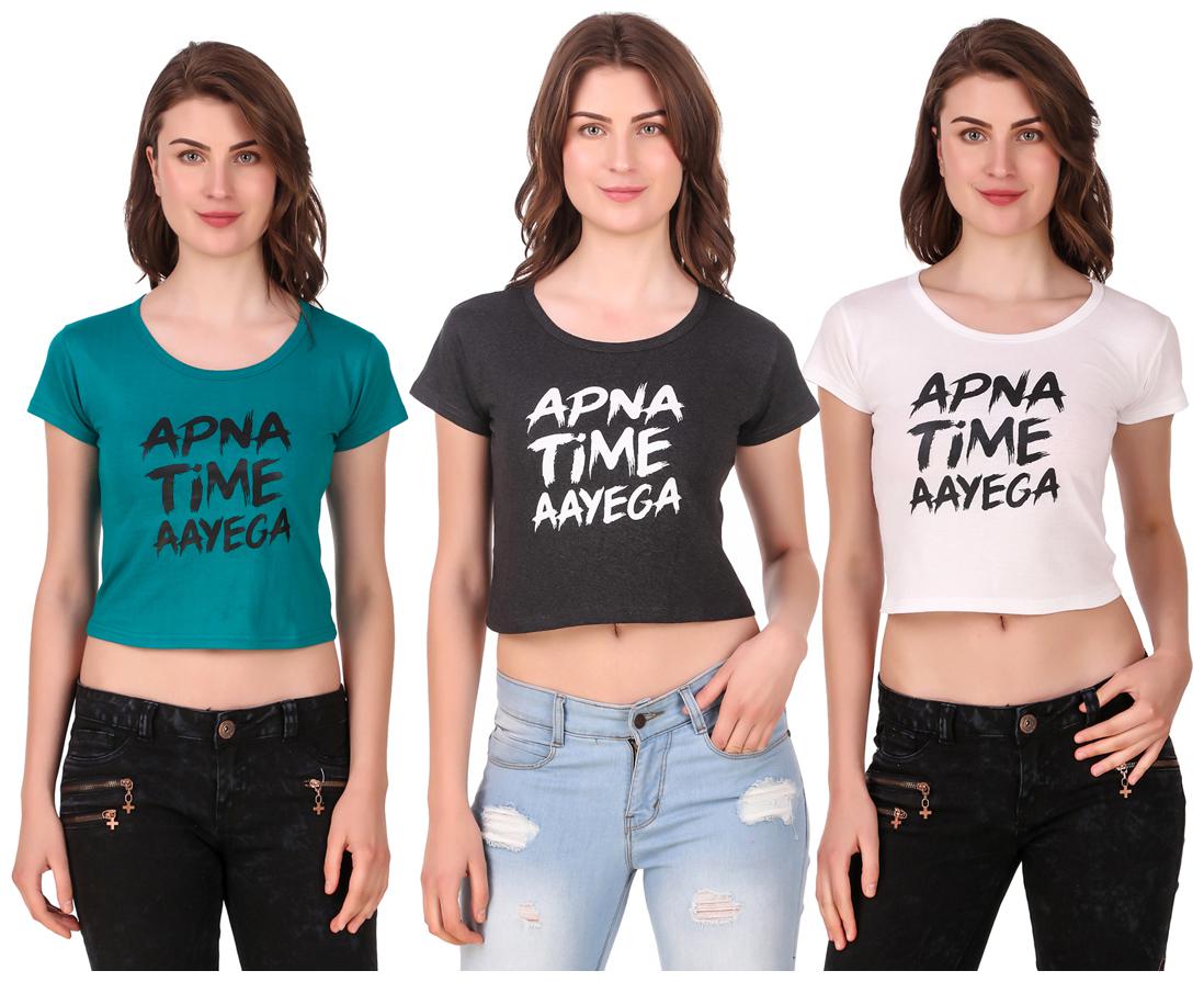 

Krishty Trading Women Printed Crop top - Multi