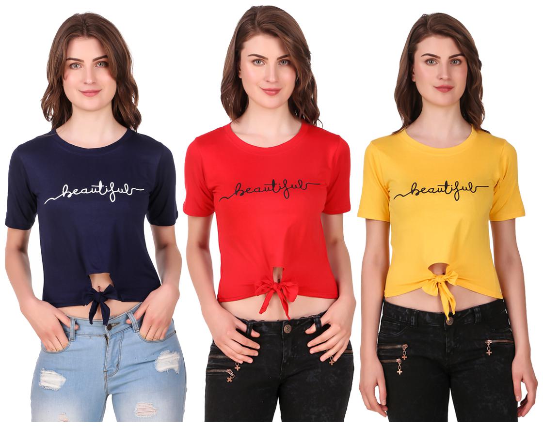 

Krishty Trading Women Printed Crop top - Multi