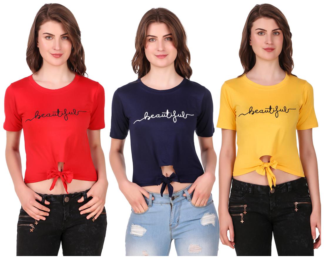 

Krishty Trading Women Printed Crop top - Multi