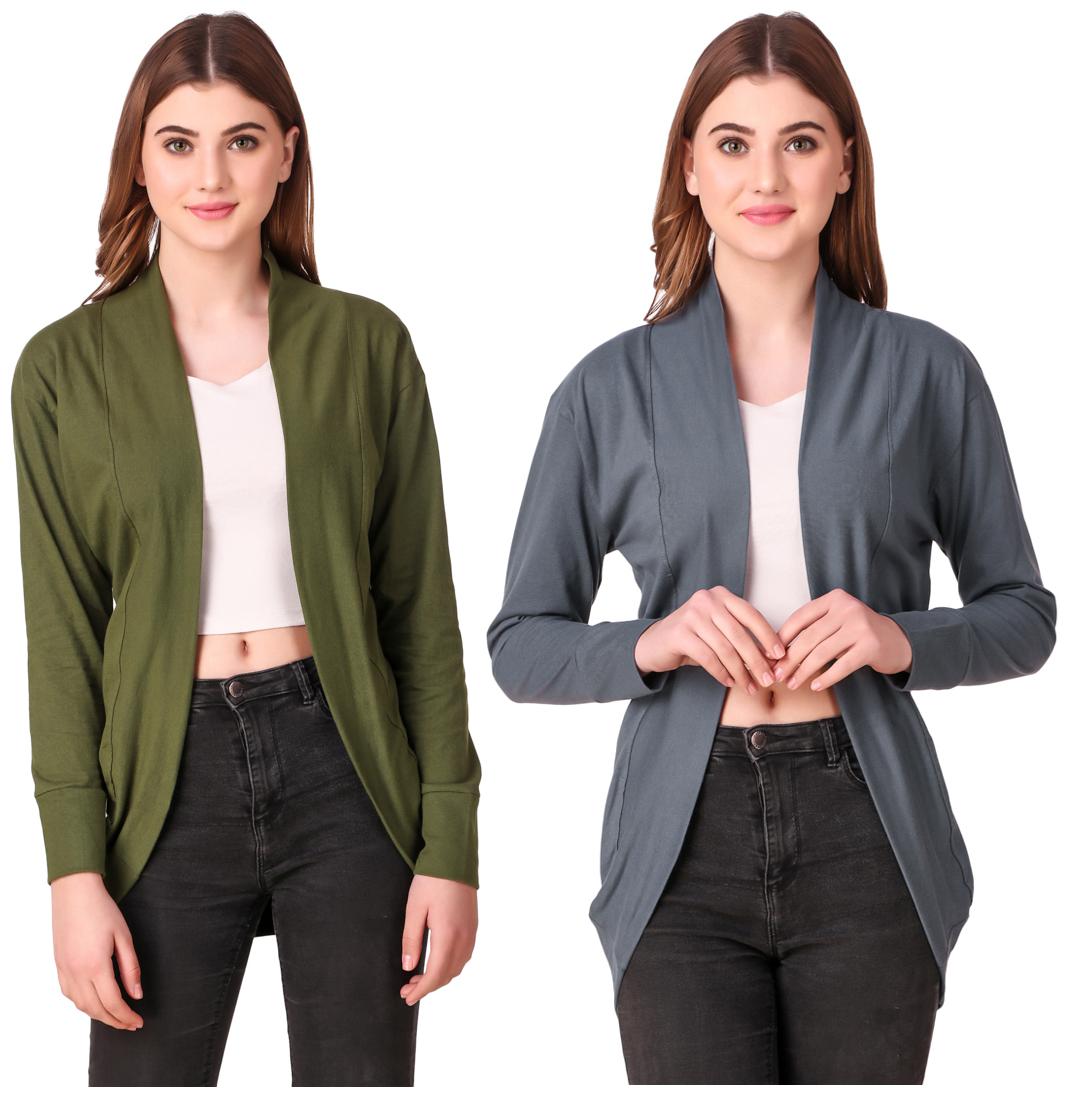 

Krishty Trading Women Shrug - Green Grey