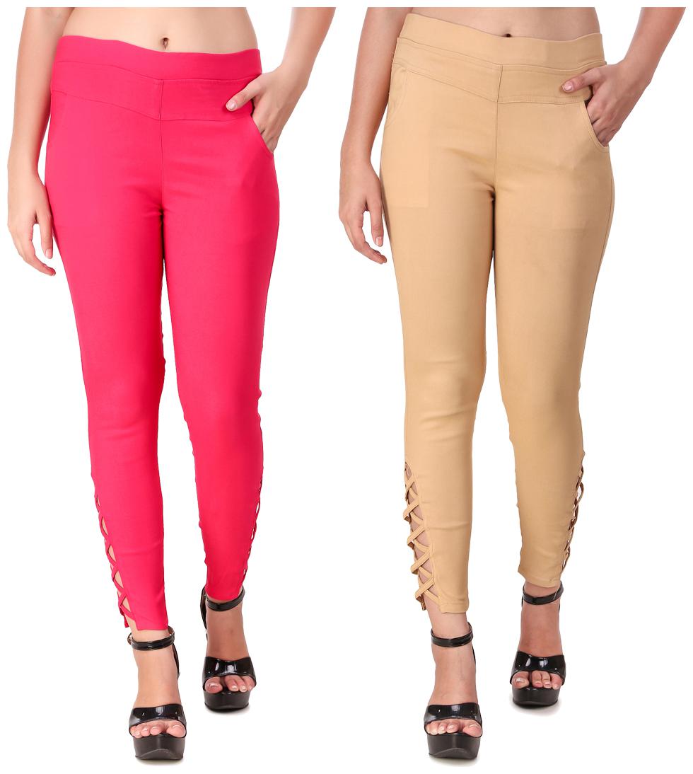 

Krishty Trading Women Pink Beige Skinny fit Jegging