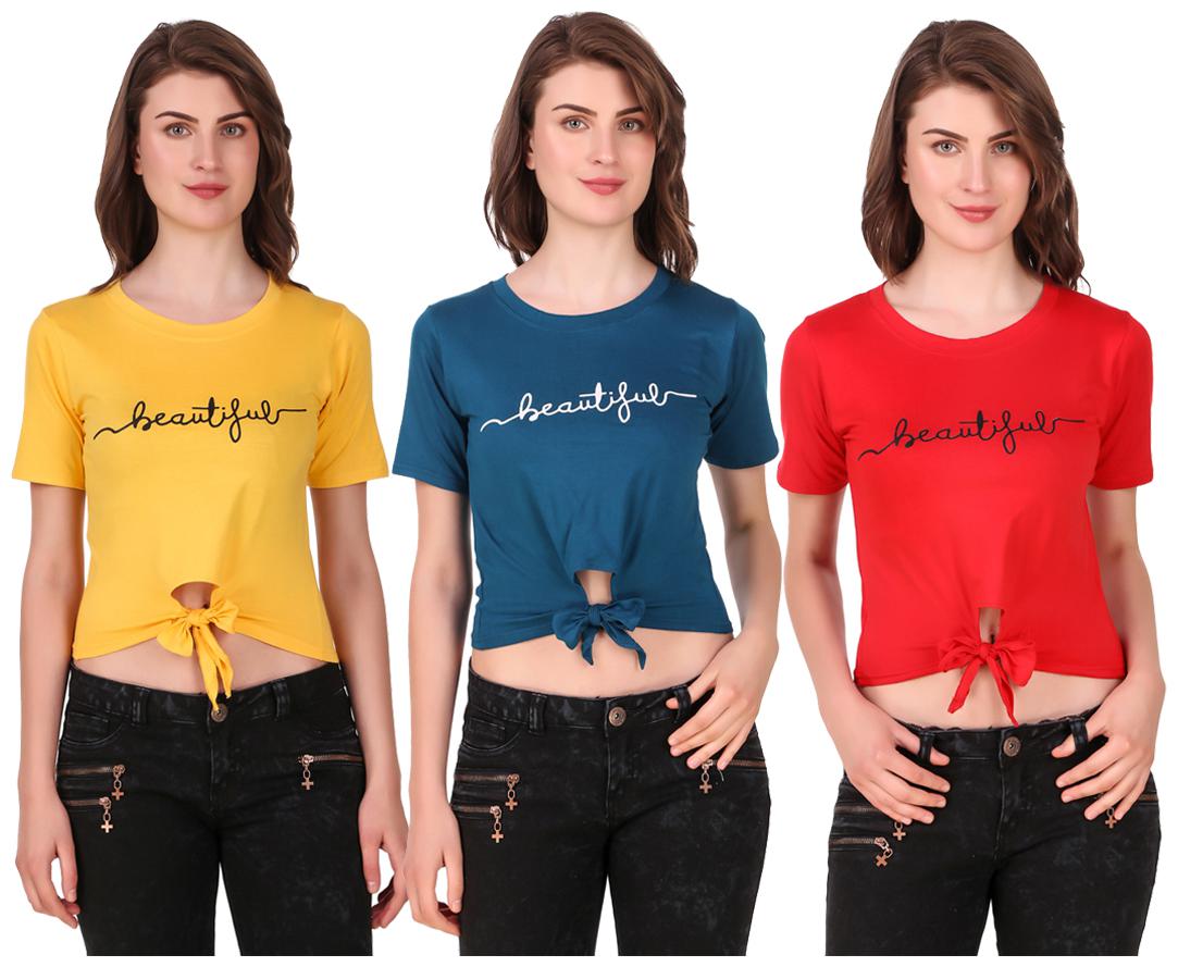 

Krishty Trading Women Printed Crop top - Multi