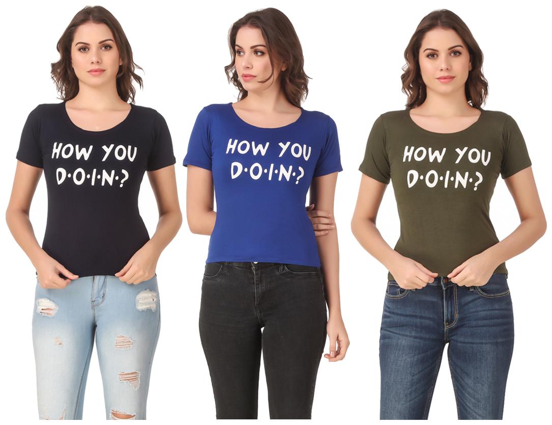 

Krishty Trading Lycra Casual Regular T Shirt Multi