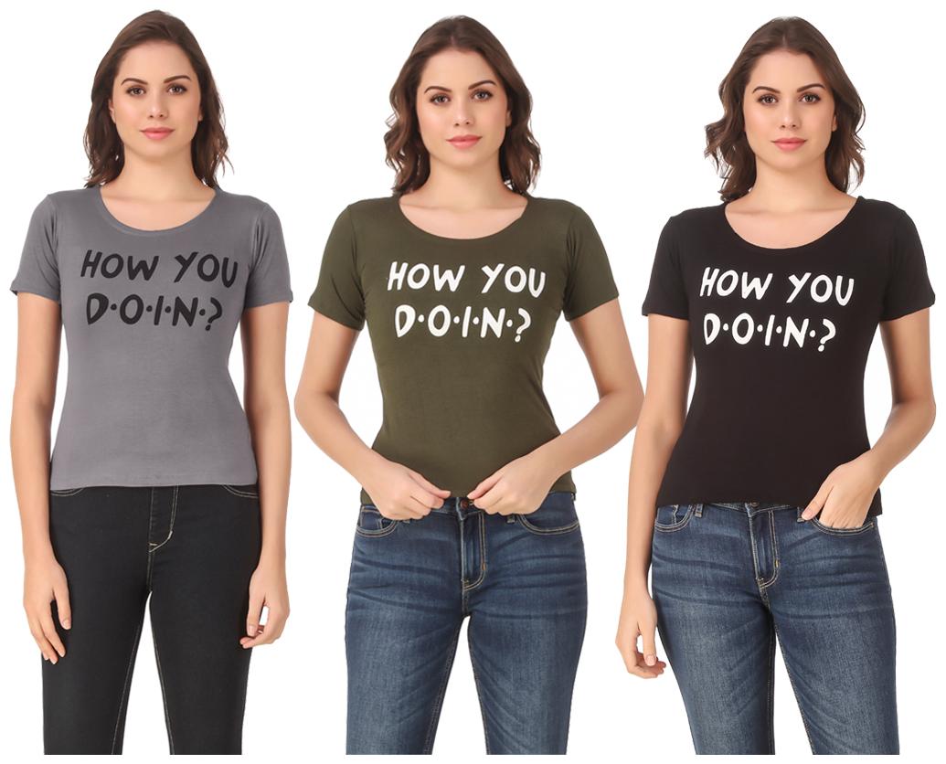 

Krishty Trading Lycra Casual Regular T Shirt Multi