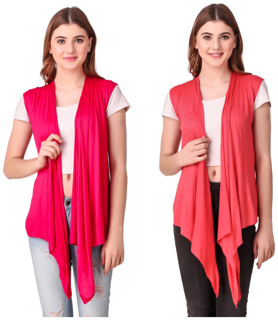 

Krishty Trading Casual Wear Shrug for women Pink Peach