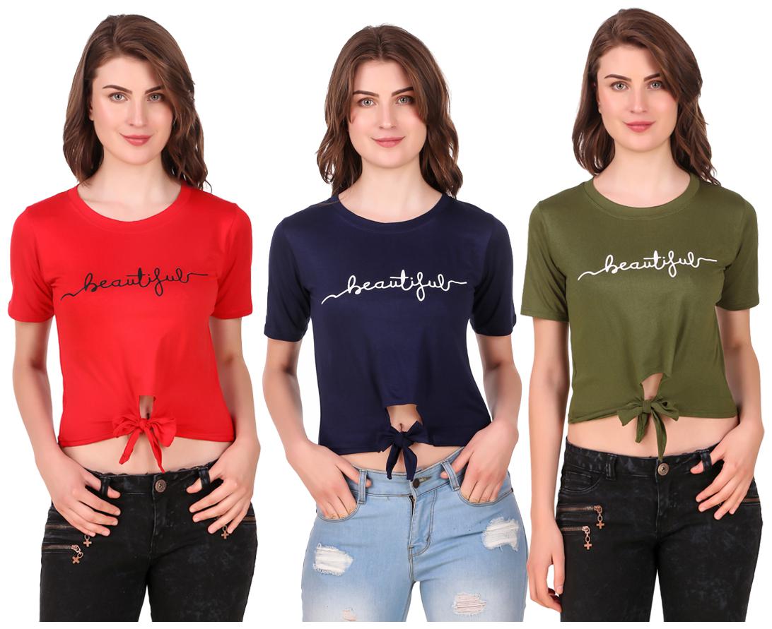 

Krishty Trading Women Printed Crop top - Multi