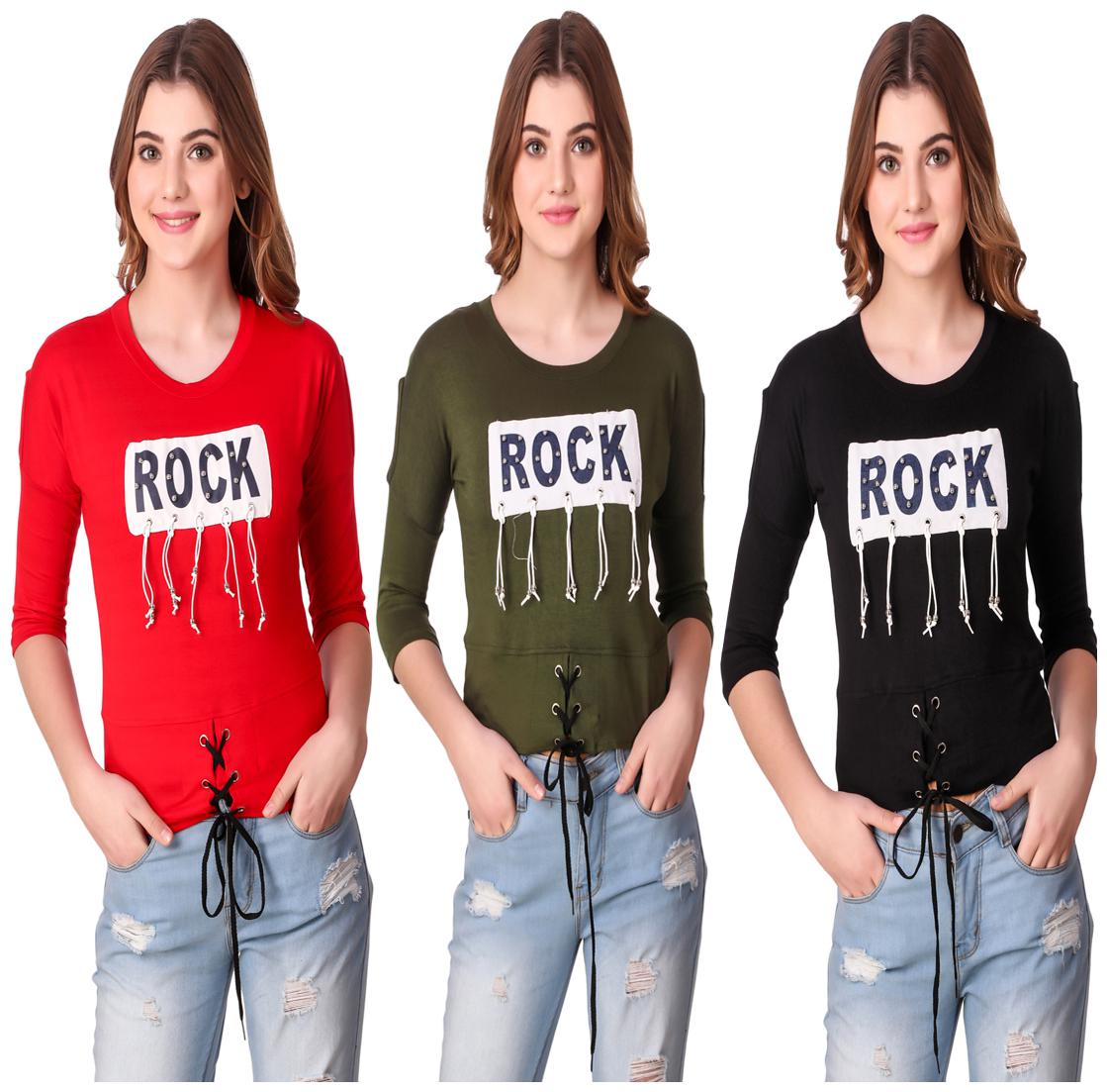 

Krishty Trading Women Printed Crop top - Multi